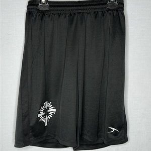SCORE Boys Black Soccer Shorts with Logo Youth size Large (YL) Elastic waist